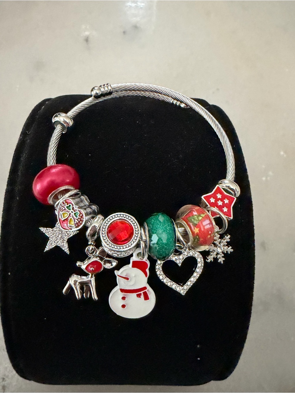 Holiday Bracelet with Red and Green Accents